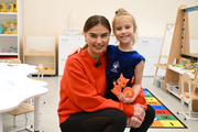 February 4, 2026. Olympic champion Alina Kabaeva with a gymnast from the free early development groups