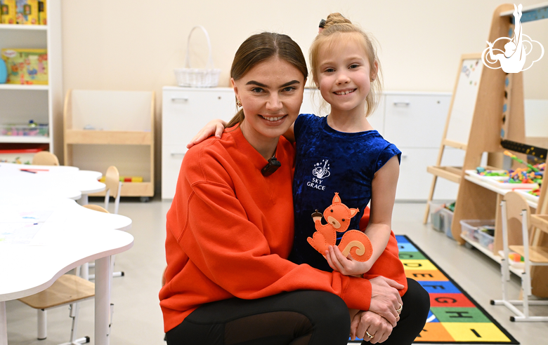 February 4, 2026. Olympic champion Alina Kabaeva with a gymnast from the free early development groups