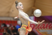 Lada Yakovleva during an exercise with a ball