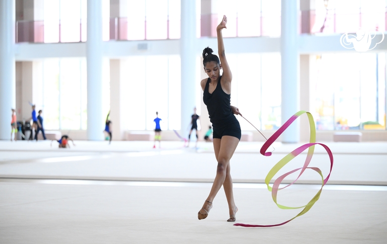 Gymnast Aryaa Nitesh Kadam during training
