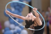 Tamaris Itazova during an exercise with a hoop at the mAlinka tournament