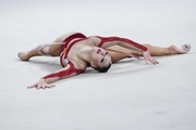 Lala Kramarenko during an exercise with a hoop