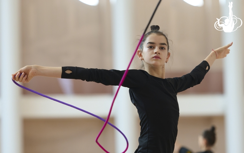 Anna Vakulenko during the rope exercise