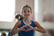 A gymnast during the rope exercise