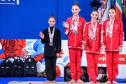 Gymnasts at the awards ceremony