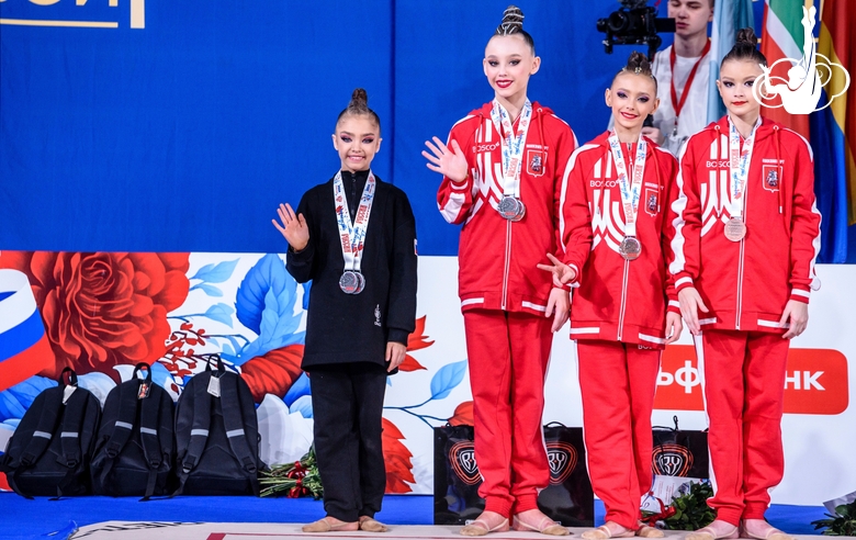 Gymnasts at the awards ceremony