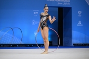 Silva Sargsyan during an exercise with a hoop