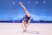Daria Grokhotova during an exercise with a hoop