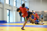 Participants of the training camp during training at the Martial Arts Academy