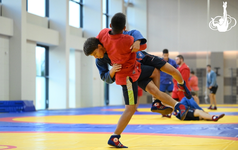Participants of the training camp during training at the Martial Arts Academy