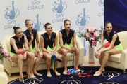 Gymnasts after a performance