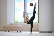 Olga Chernykh during an exercise with the ball