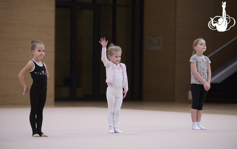 Young gymnasts during Academy selection