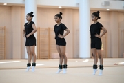 Gymnasts Kimaya Karle, Aryaa and Avani Nitesh Kadam during training at the Academy