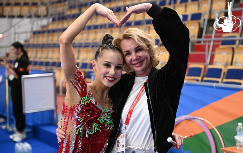 Mariia Borisova with Coach Irina Gusarova at BRICS Games