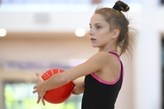 Jimena Dominguez during an exercise with the ball