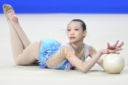 Zihan Zhao during an exercise with a ball