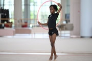 Gymnast Nkenko Sita Davina Chanselvi from the Republic of Congo during the hoop exercise