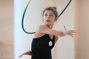 Karolina Tarasova during an exercise with a hoop