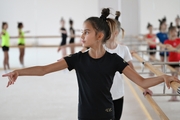 Eva Chugunova during the training session in the choreography hall