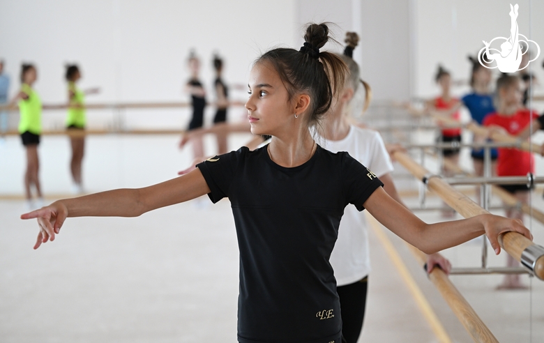 Eva Chugunova during the training session in the choreography hall