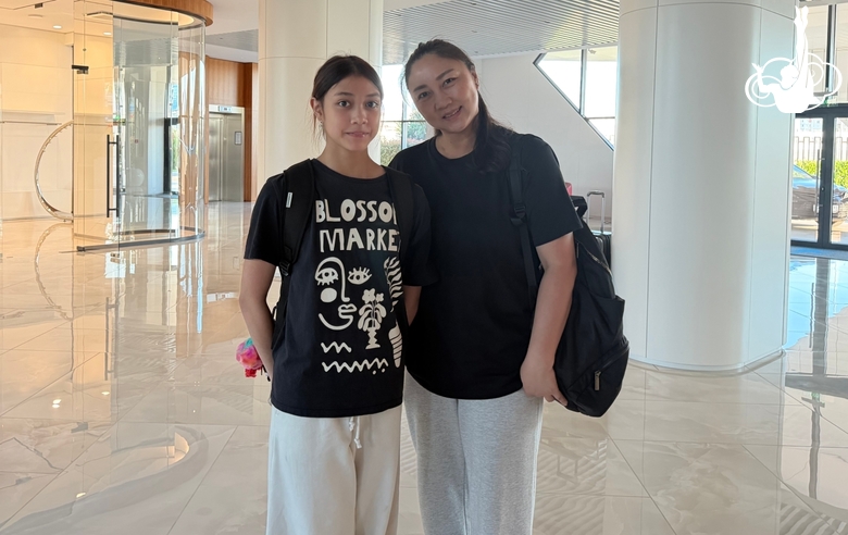 Jojo Tawinun from Thailand has arrived at the Academy for a training camp, accompanied by her coach