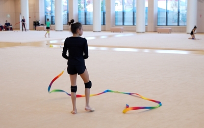 Working on artistic expression with an Olympic champion!