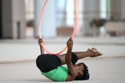 Gymnast Nkenko Sita Davina Chanselvi from the Republic of Congo during the hoop exercise