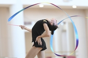 Anna Vakulenko during an exercise with a ribbon