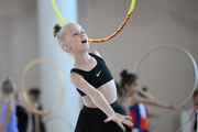 Gymnast from the Amur Tiger society during an exercise with a hoop