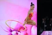 Ksenia Savinova during an exercise with a hoop