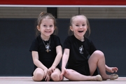 Young gymnasts during rehearsal of the competition opening