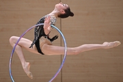 Anna Vakulenko during an exercise with a hoop ata control training session