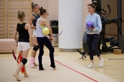 September 30, 2026. Olympic champion Alina Kabaeva with the Academy gymnasts during a training session