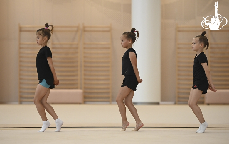 Gymnasts from Belgorod during training