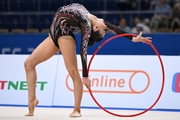 Gymnast during an exercise with a hoop