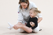 Academy Coach Olesya Kovaleva with a young gymnast during the selection