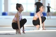 A gymnasts from China during the workout