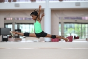 Gymnast Nkenko Sita Davina Chanselvi from the Republic of Congo during the exercise