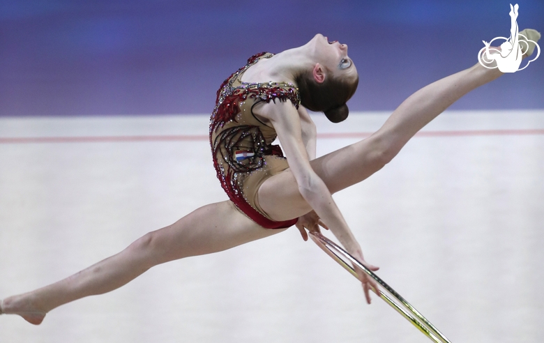 Pija Kovacic (Croatia) during an exercise with a hoop