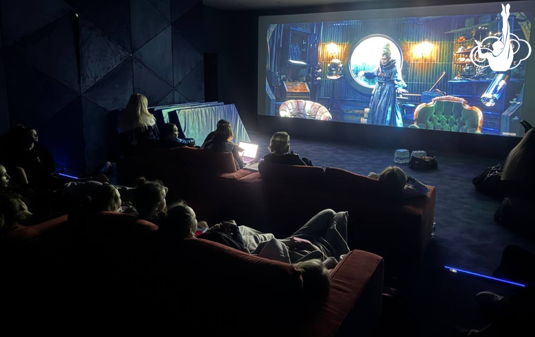Gymnasts watched the new movie Pinocchio at the Academy cinema