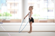 A young gymnast during training