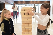 Young Academy guests play Jenga