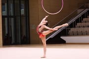 Karolina Tarasova during the hoop exercise at the assessment training session