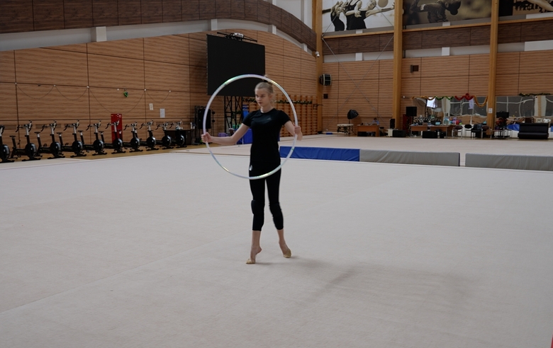 More important instances from Sasha Borisova's training session in Moscow with Olympic champion Alina Kabaeva and her personal coach Irina Gusarova