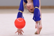 Karolina Tarasova during an exercise with a ball