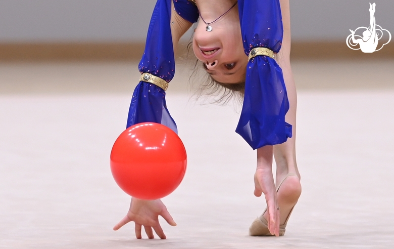 Karolina Tarasova during an exercise with a ball