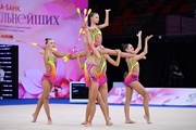 Novosibirsk Region group gymnasts during a clubs exercise