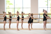 Gymnasts during choreography studies at the training camp in the Academy