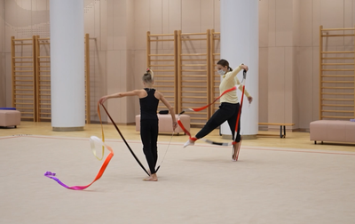 Olympic champion Alina Kabaeva finds a special approach to choreographing Eva Kononova's routines